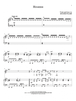 page one of Hosanna (Piano & Vocal)