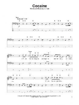 page one of Cocaine (Bass Guitar Tab)