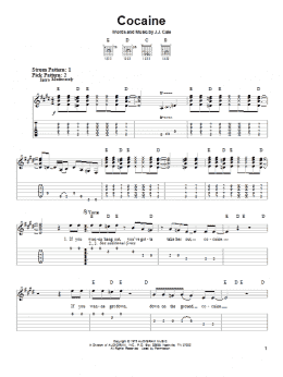 page one of Cocaine (Easy Guitar Tab)
