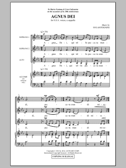 page one of Agnus Dei (SSA Choir)