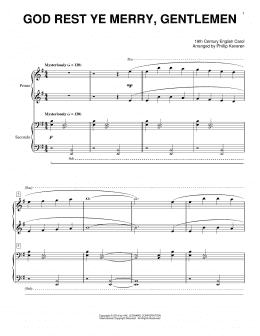 page one of God Rest Ye Merry, Gentlemen (arr. Phillip Keveren) (Piano Duet)