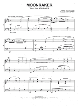 page one of Moonraker (Piano Solo)