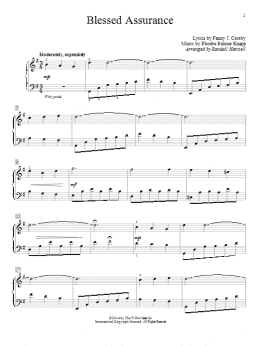 page one of Blessed Assurance (Educational Piano)