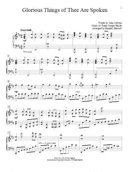 page one of Glorious Things Of Thee Are Spoken (Educational Piano)