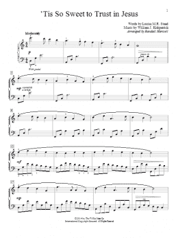 page one of 'Tis So Sweet To Trust In Jesus (Educational Piano)