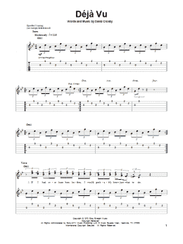 page one of Deja Vu (Guitar Tab (Single Guitar))