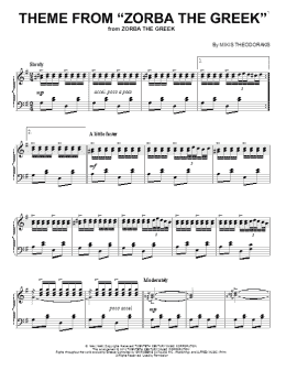page one of Theme From "Zorba The Greek" (Piano Solo)