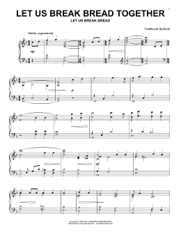 page one of Let Us Break Bread Together (Piano Solo)