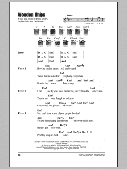 page one of Wooden Ships (Guitar Chords/Lyrics)