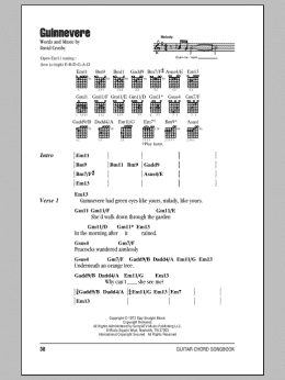 page one of Guinnevere (Guitar Chords/Lyrics)