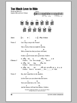 page one of Too Much Love To Hide (Guitar Chords/Lyrics)