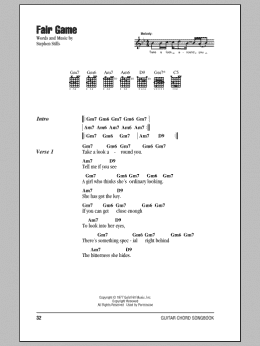 page one of Fair Game (Guitar Chords/Lyrics)