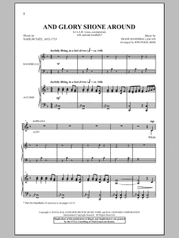 page one of And Glory Shone Around (SAB Choir)
