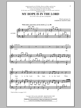 page one of My Hope Is In The Lord (SATB Choir)