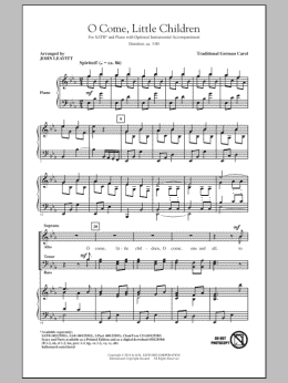 page one of O Come, Little Children (SATB Choir)