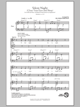 page one of Silent Night (Close Your Eyes And Sleep) (SATB Choir)
