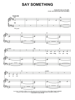 page one of Say Something (Piano & Vocal)