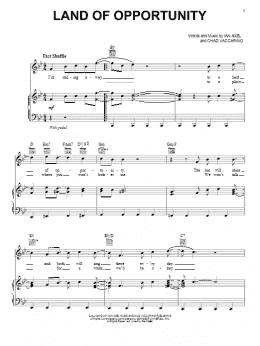 page one of Land Of Opportunity (Piano, Vocal & Guitar Chords (Right-Hand Melody))
