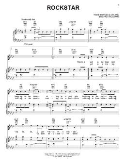 page one of Rockstar (Piano, Vocal & Guitar Chords (Right-Hand Melody))
