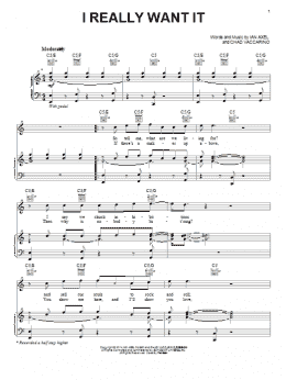 page one of I Really Want It (Piano, Vocal & Guitar Chords (Right-Hand Melody))
