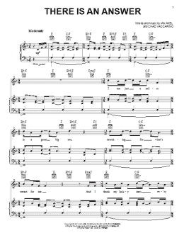 page one of There Is An Answer (Piano, Vocal & Guitar Chords (Right-Hand Melody))