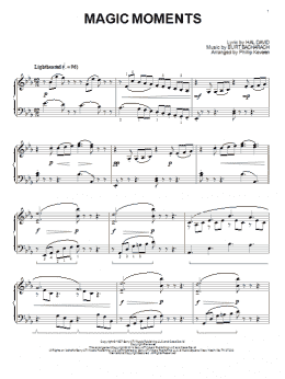 page one of Magic Moments (arr. Phillip Keveren) (Piano Solo)