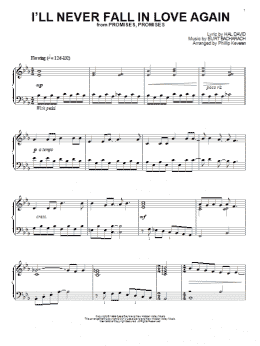 page one of I'll Never Fall In Love Again (arr. Phillip Keveren) (Piano Solo)