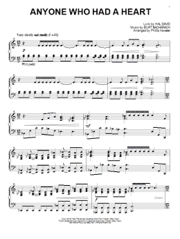 page one of Anyone Who Had A Heart (arr. Phillip Keveren) (Piano Solo)