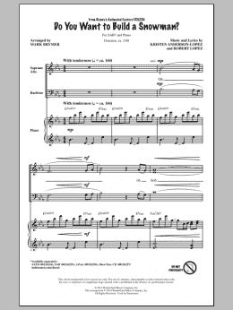 page one of Do You Want To Build A Snowman? (from Frozen) (arr. Mark Brymer) (SAB Choir)