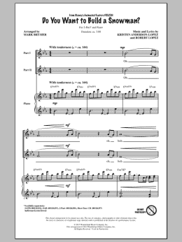 page one of Do You Want To Build A Snowman? (from Frozen) (arr. Mark Brymer) (2-Part Choir)