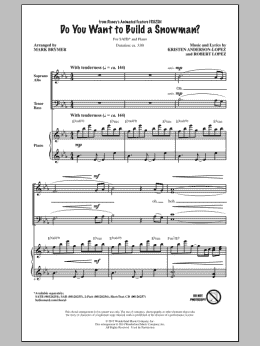 page one of Do You Want To Build A Snowman? (from Frozen) (arr. Mark Brymer) (SATB Choir)
