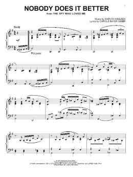 page one of Nobody Does It Better (Piano Solo)