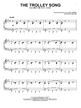 page one of The Trolley Song (Piano Solo)