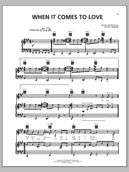 page one of When It Comes To Love (Piano, Vocal & Guitar Chords (Right-Hand Melody))