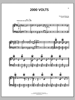 page one of 2000 Volts (Piano, Vocal & Guitar Chords (Right-Hand Melody))