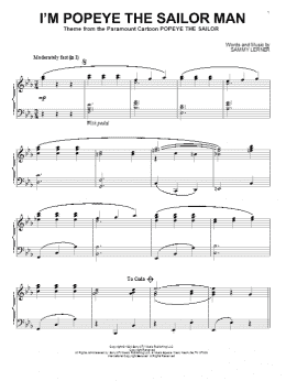 page one of I'm Popeye The Sailor Man (Piano Solo)