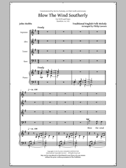 page one of Blow The Wind Southerly (SATB Choir)