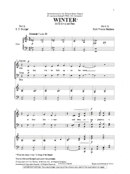 page one of Winter (SATB Choir)