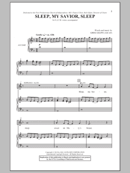 page one of Sleep, My Savior, Sleep (SATB Choir)