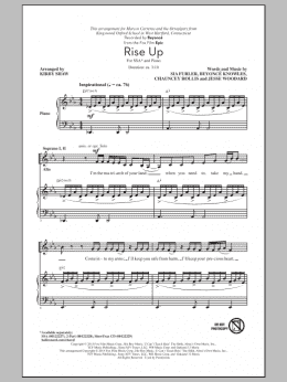 page one of Rise Up (SSA Choir)