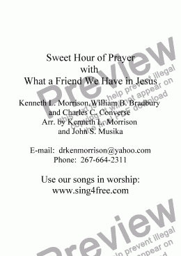 page one of Sweet Hour of Prayer / What a Friend - CV4