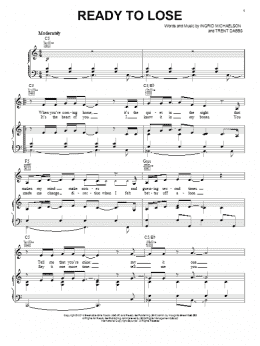 page one of Ready To Lose (Piano, Vocal & Guitar Chords (Right-Hand Melody))