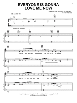 page one of Everyone Is Gonna Love Me Now (Piano, Vocal & Guitar Chords (Right-Hand Melody))