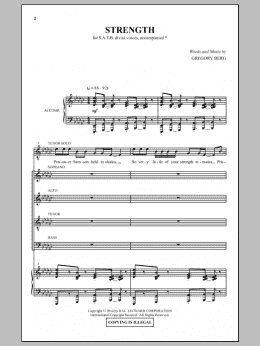 page one of Strength (SATB Choir)