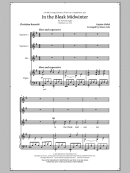 page one of In The Bleak Midwinter (SSA Choir)