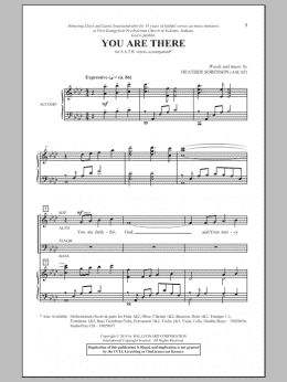 page one of You Are There (SATB Choir)