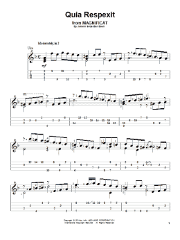 page one of Quia Respexit (Ukulele)
