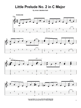 page one of Little Prelude No. 2 in C Major (Ukulele)