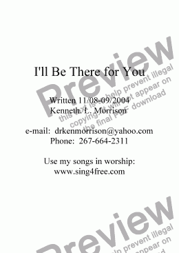 page one of I'll Be There for You - CV4
