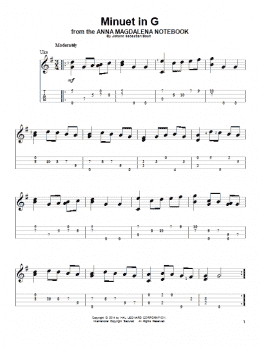 page one of Minuet In G (Ukulele)